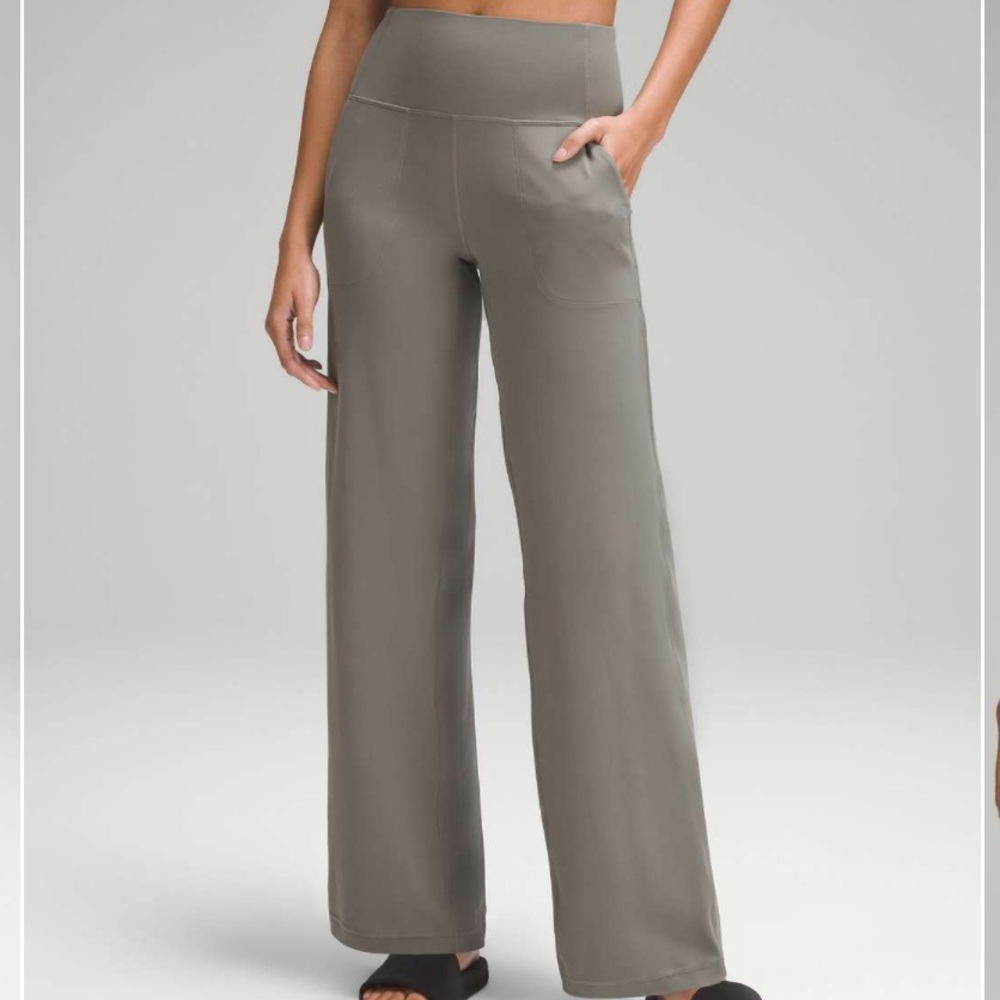 Lululemon Align High-Rise Wide-Leg Pant 31" Grey Sage EUC